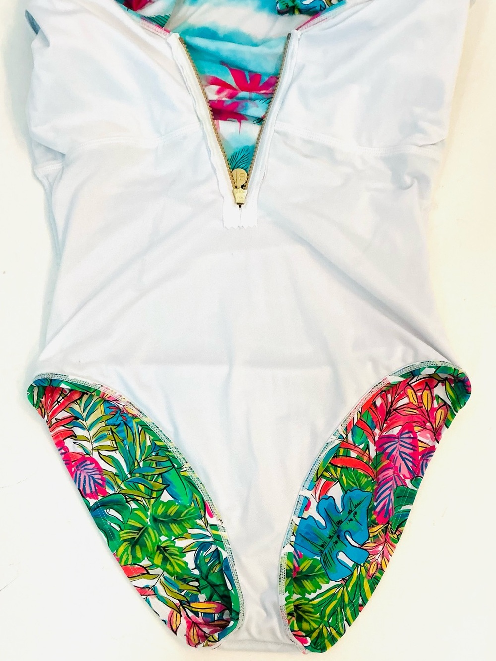 BLEU ROD BEATTIE, St. Tropez Long-Sleeve Zip One-Piece Swimsuit Suit , Size 8 - Picture 12 of 12
